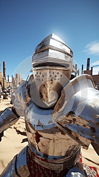 AI-Generated Knight Awaiting Joust Challenge photo