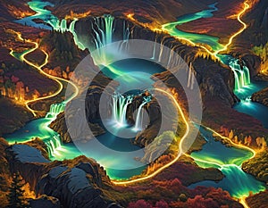 AI generated landscape of a mystical world