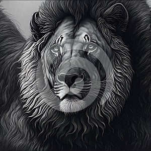 AI generated lion head