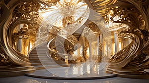 luxury gold spiral staircase