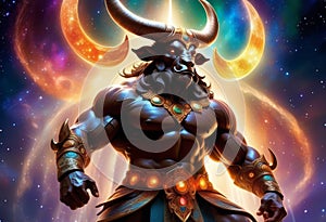 The Majestic Minotaur Unveiled in Celestial Splendor photo