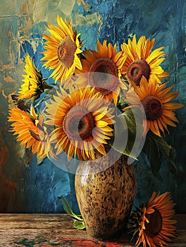 AI-Generated Modern Remake of Van Gogh\'s Sunflowers
