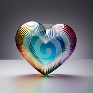 ai generated a multicolored heart on a gray background. valentine\'s day