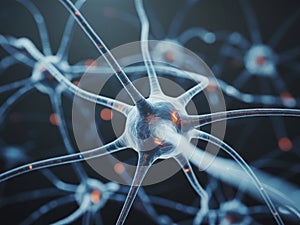 AI Generated Neural Network Concept Showing Digital Brain Connections