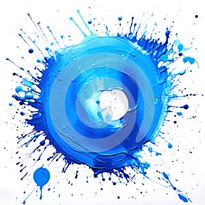 Ai generated paint stroke on a white isolated background. Circular ring shaped photo