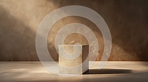 Ai generated. paper box stand mock up for product. Display empty packaging