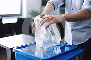 AI generated person holding plastic bag