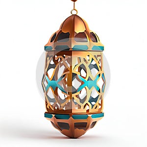 AI Generated Photo of A Traditional Brass Lantern, Ramadan Celebration Symbol