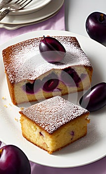 plum pie pastry cake AI Generated