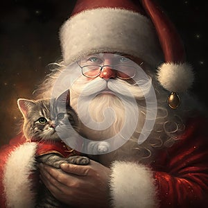 AI generated Santa and Cat