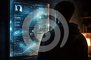 Person Analyzing Digital Data Dashboard Representing Data Ownership Analytics And Decision Making