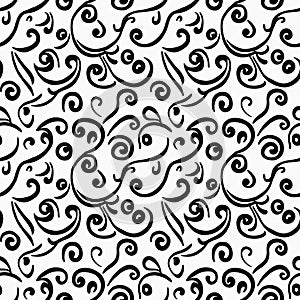 AI-Generated. Seamless texture. Twisty lines on a white background