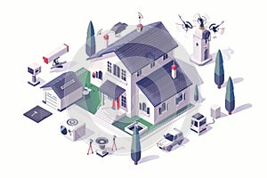 Build a comprehensive security system with CCTV, secure lighting, and motion detection technology for optimal safety and control. photo