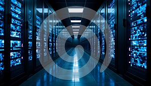 AI Generated Secure Data Center and Server Infrastructure Technology Concept