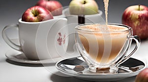 AI-Generated Shinshu Apple Coffee : Sip the Toasty Elegance of Roasted Green Tea Leaves in Japanese-inspired delight