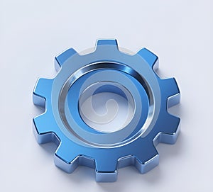 AI-Generated: Sleek Metallic Gear on White - Precision Engineering Symbol