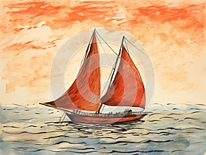 AI generated sloop Digital Dhow