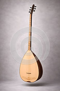 Traditional Turkish Saz Instrument Isolated In Studio With Cultural Detail