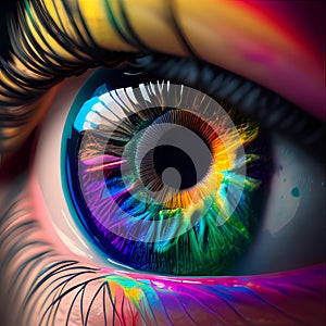 Lashy Eye Close-Up, Made with Generative AI photo