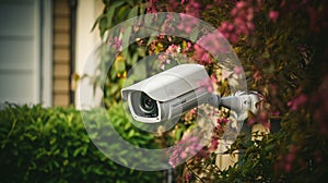 AI generated surveillance camera set up in garden