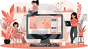 AI-Generated Teamwork Illustration