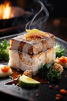 AI generated Teppanyaki Temptations: Gourmet Cuisine Photography