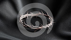 Thorny crown of thorns on dark background.