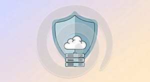 Robust Cloud Security Illustration for Data Protection and Server Management Professionals