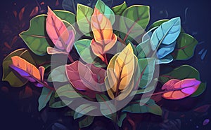 This ai-generated vector graphics shows the leaves of an air-purifying tree