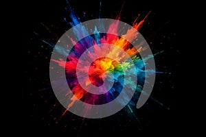 Ai generated Vibrant Abstract Color Explosion Splash on Black
