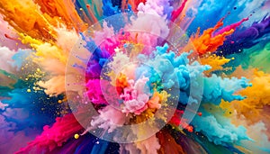 Colorful Powder Explosion Splash AI Generated