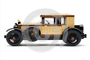 Vintage Toy Car Model in Plastic Bricks