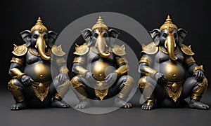 three statues elephants