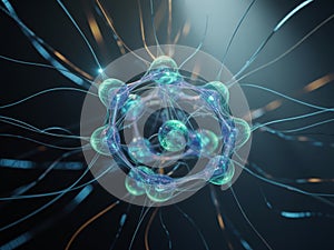 AI Generated Visualization of Artificial Intelligence Neural Network with Glowing Connections