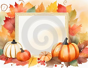 Watercolor thanksgiving card