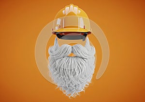 AI generated. Wise Builder: Hard Hat and White Beard Concept