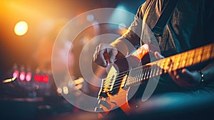 AI generatedGuitarist and Singer Captivating the Audience with a Live Music Concert