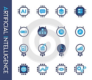 AI Generation Artificial Intelligence Icon Set