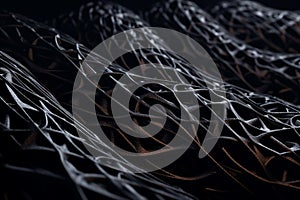 Ai Generative 3d rendering of abstract technology digital wireframe. High tech background