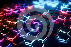 Ai generative. Abstract background, hexagon pattern