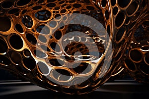 Ai Generative Abstract 3d rendering of chaotic structure geometric composition, digital artwork. Futuristic background