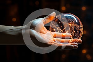 AI, Generative AI, Machine learning, Hand of robot touching on big data network system network, revolution of AI