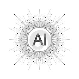 AI Generative Banner Concept In The Digital Style. Generative Ideas Design Element For Internet Technology. Futuristic