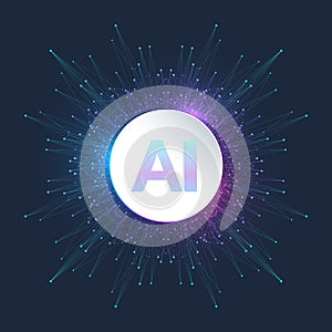 AI Generative Banner Concept In The Digital Style. Generative Ideas Design Element For Internet Technology. Futuristic