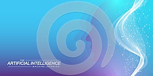 AI Generative Banner Concept In The Digital Style. Generative Ideas Design Element For Internet Technology. Futuristic