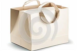 Ai Generative Brown paper shopping bag isolated on white background. Shopping concept