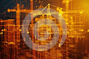 ai generative building construction illustration