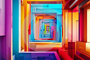 Abstract rainbow perspective