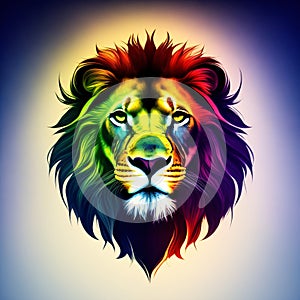 AI generative lion isolated on white. Generative AI