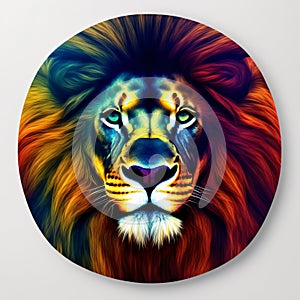 AI generative lion isolated on white. Generative AI